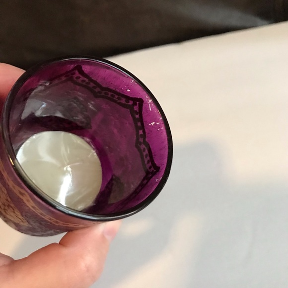 Pier 1 NWT Multicolor Colorful Glass Gold Accent Votive Candle Holders Set of 4 - Picture 3 of 7